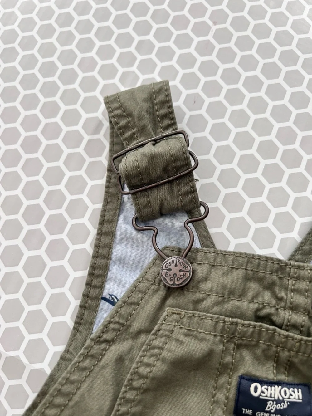 OshKosh B'gosh Kids Olive Overalls with Adjustable Straps. Size 2T
